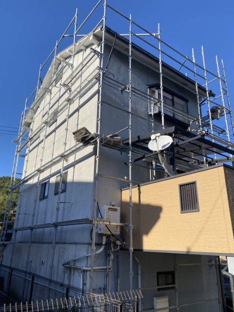 左京区S様邸外部足場仮設